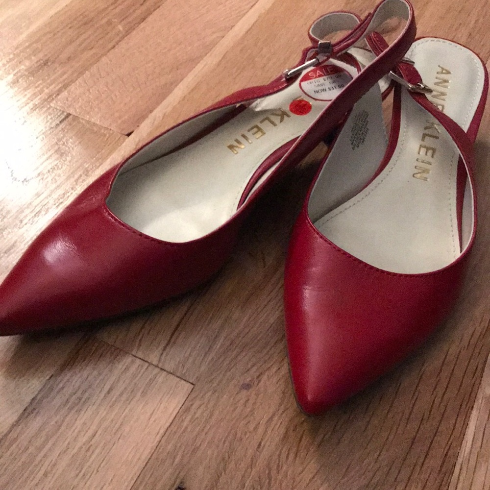 Red slip on 1 in. Heels